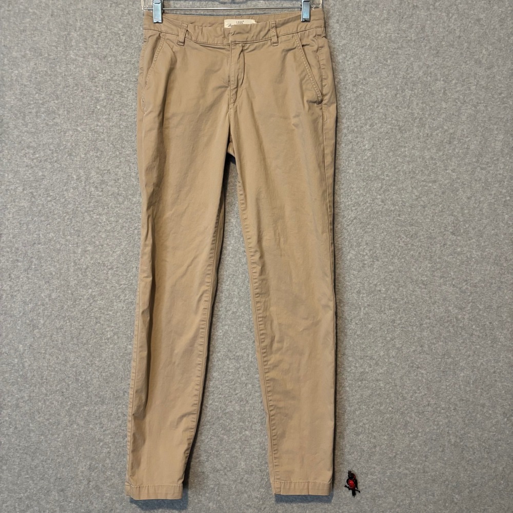 H&M LOGG Women's 2 Tan Khaki Chino Pants Slim Leg Workwear Boho Cottagecore